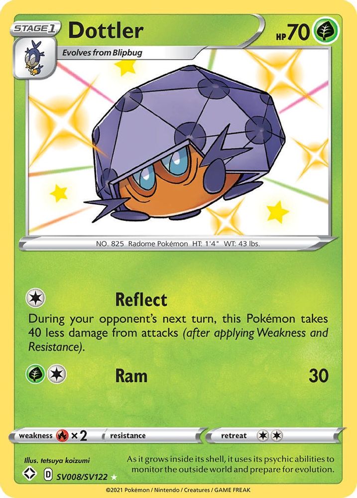 Dottler SV008  - Holofoil Shining Fates Shiny Vault - Shiny Holo Rare