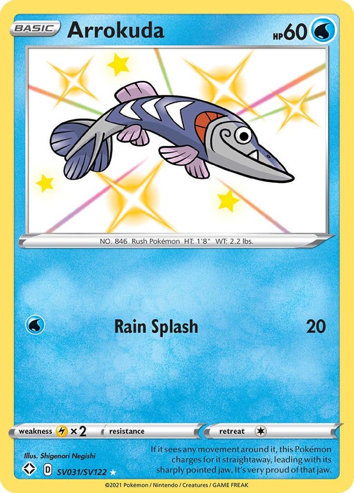Arrokuda SV031  - Holofoil Shining Fates Shiny Vault - Shiny Holo Rare