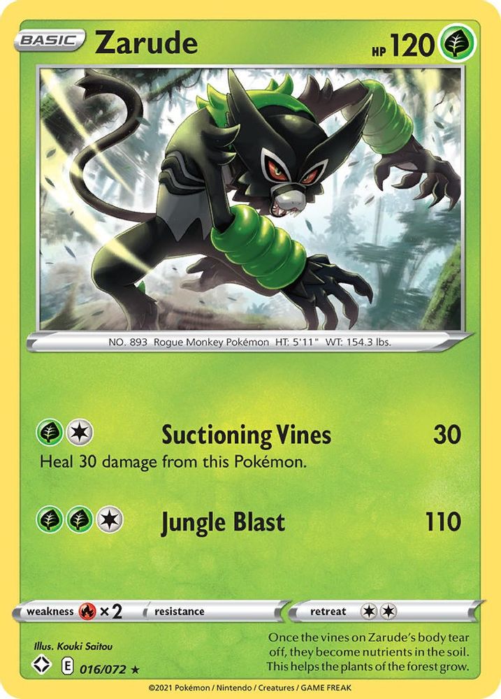 Zarude 016  Shining Fates - Rare