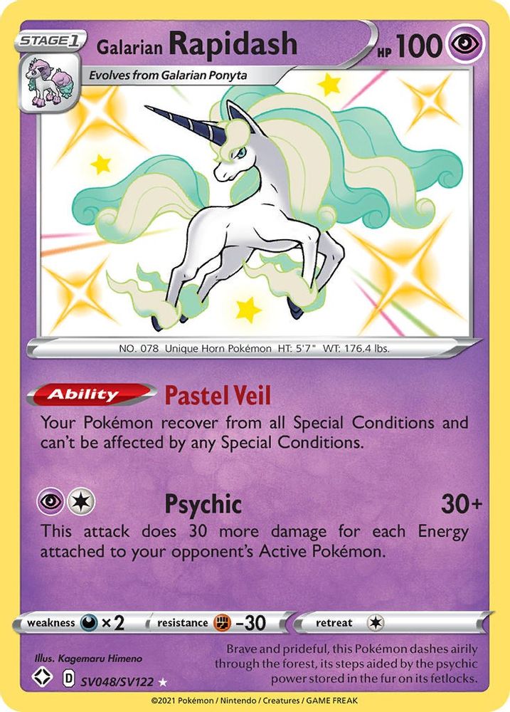 Galarian Rapidash SV048  - Holofoil Shining Fates Shiny Vault - Shiny Holo Rare