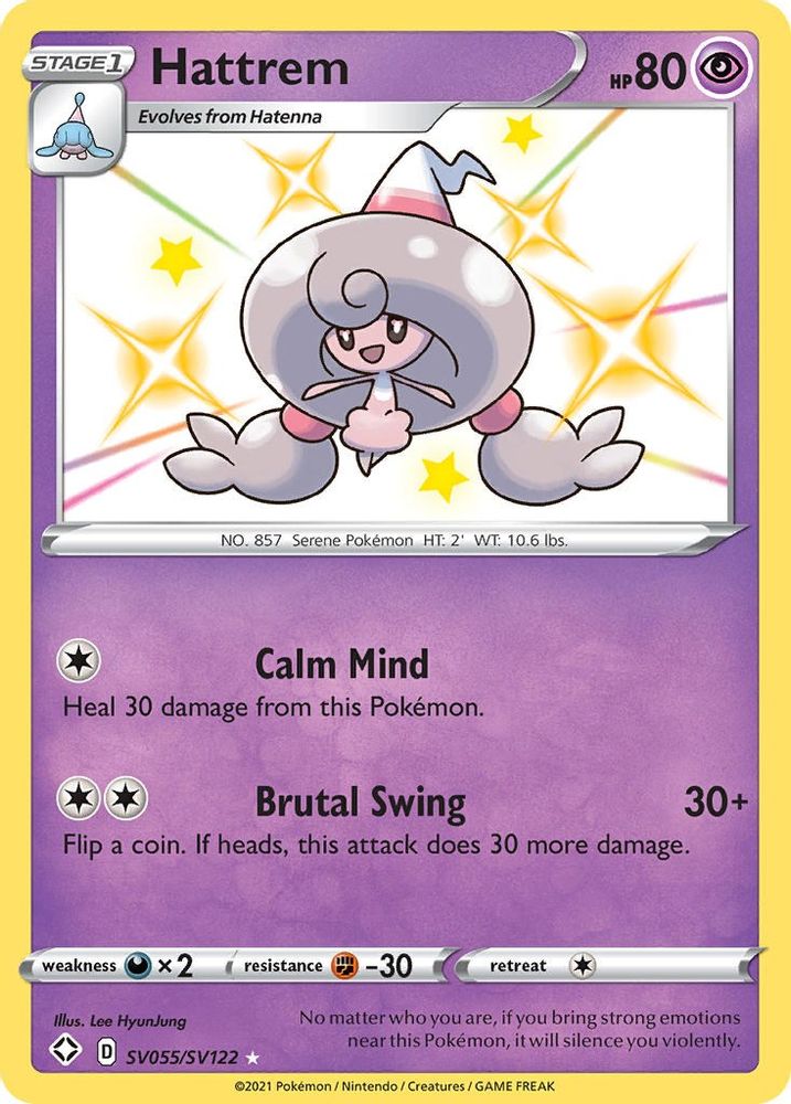 Hattrem SV055  - Holofoil Shining Fates Shiny Vault - Shiny Holo Rare