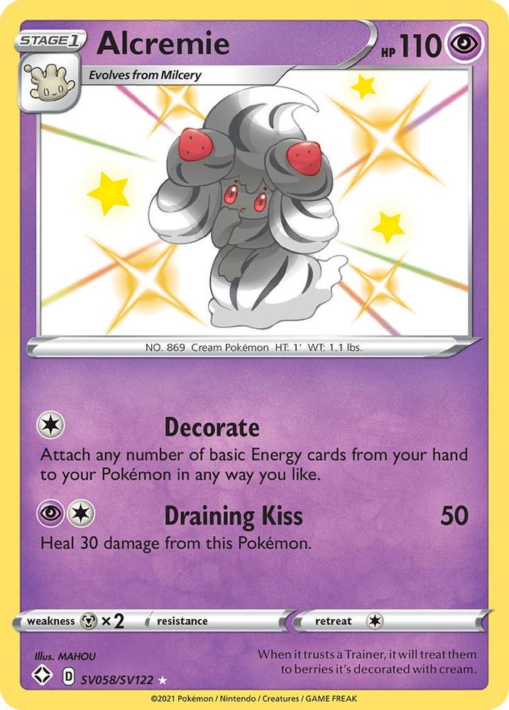 Alcremie SV058  - Holofoil Shining Fates Shiny Vault - Shiny Holo Rare