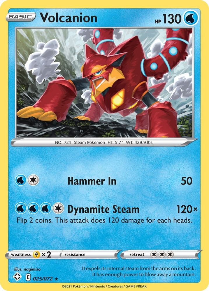 Volcanion 025  - Reverse Holofoil Shining Fates - Rare