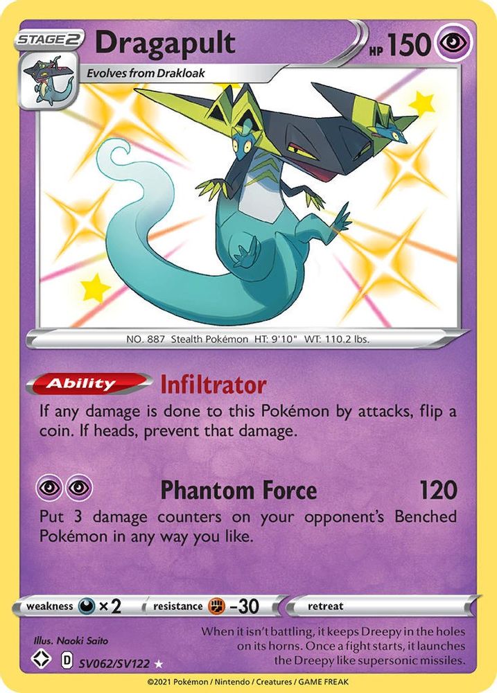 Dragapult SV062  - Holofoil Shining Fates Shiny Vault - Shiny Holo Rare