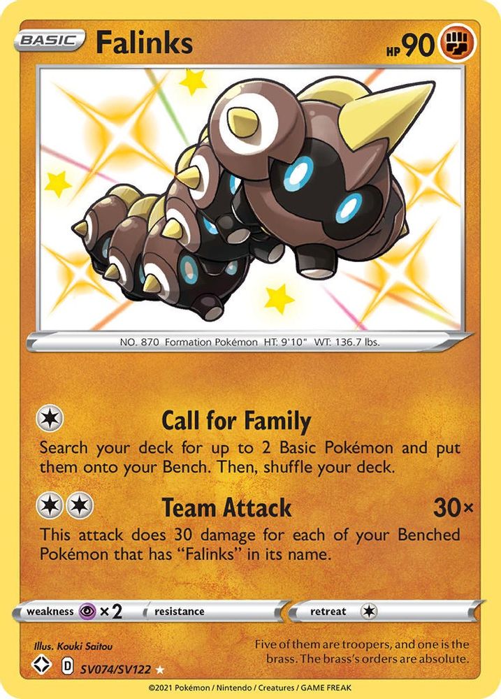 Falinks SV074  - Holofoil Shining Fates Shiny Vault - Shiny Holo Rare