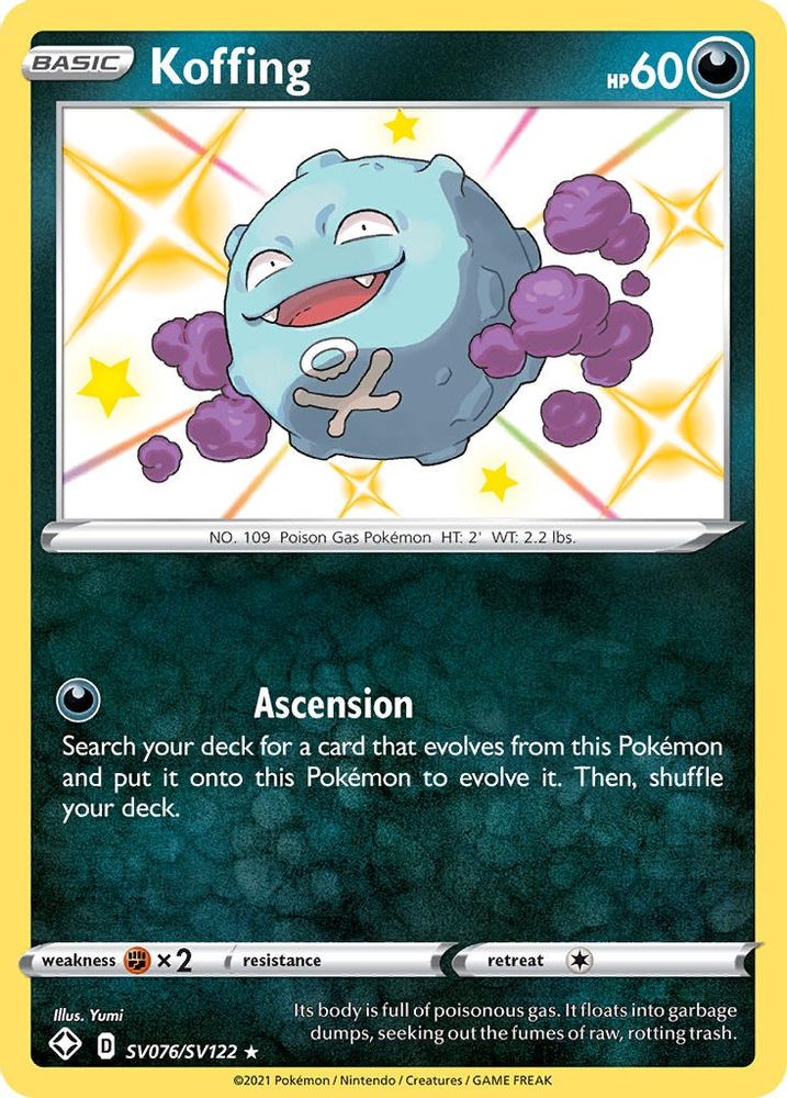 Koffing SV076  - Holofoil Shining Fates Shiny Vault - Shiny Holo Rare