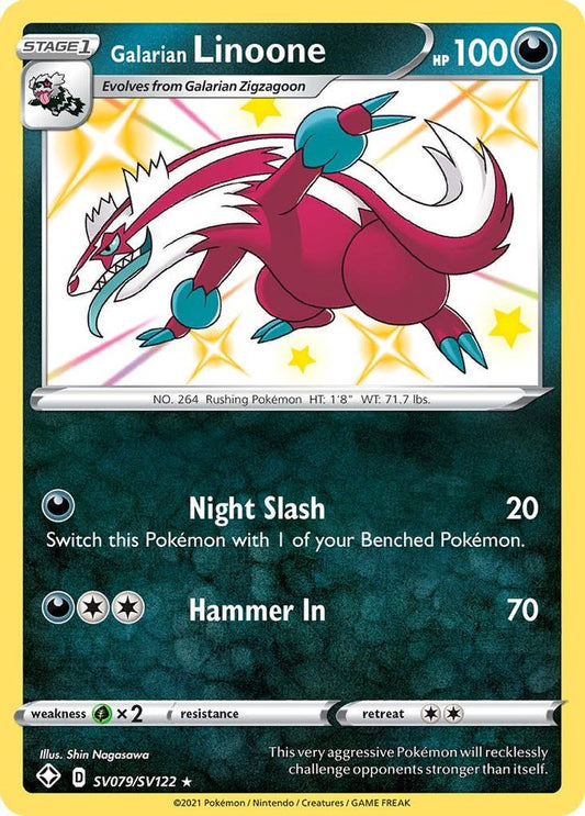 Galarian Linoone SV079  - Holofoil Shining Fates Shiny Vault - Shiny Holo Rare