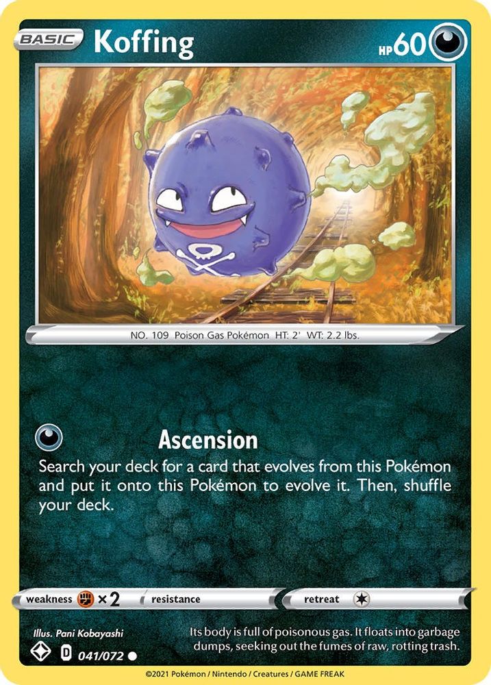 Koffing 041  - Reverse Holofoil Shining Fates - Common