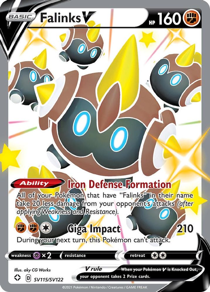 Falinks V SV115  - Holofoil Shining Fates Shiny Vault - Shiny Holo Rare