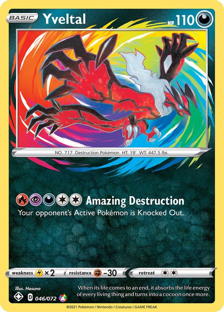 Yveltal 046  - Holofoil Shining Fates - Amazing Rare