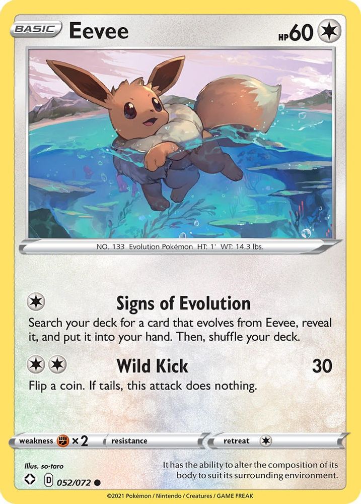 Eevee 052  - Reverse Holofoil Shining Fates - Common