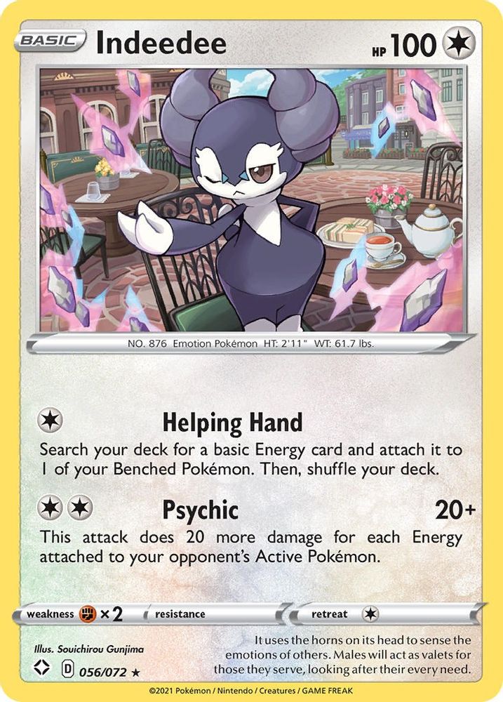 Indeedee 056  - Reverse Holofoil Shining Fates - Holo Rare