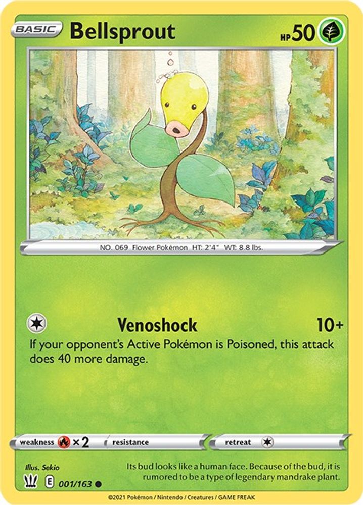 Bellsprout 001  - Reverse Holofoil SWSH05 Battle Styles - Common