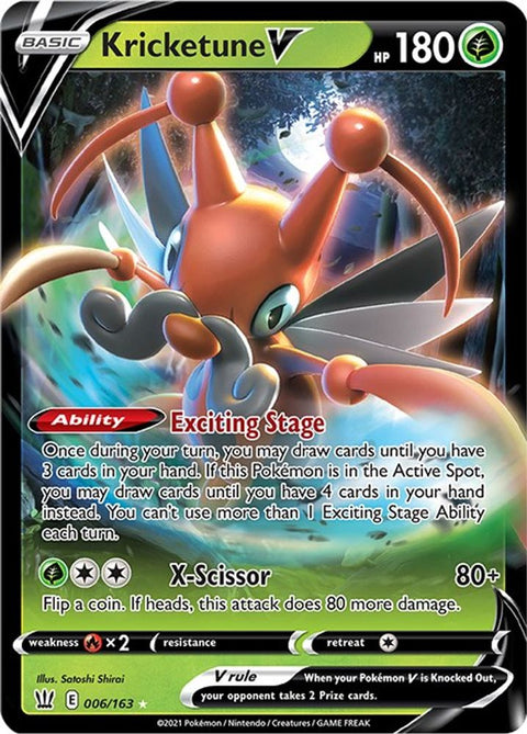 Kricketune V 006  - Holofoil SWSH05 Battle Styles - Ultra Rare