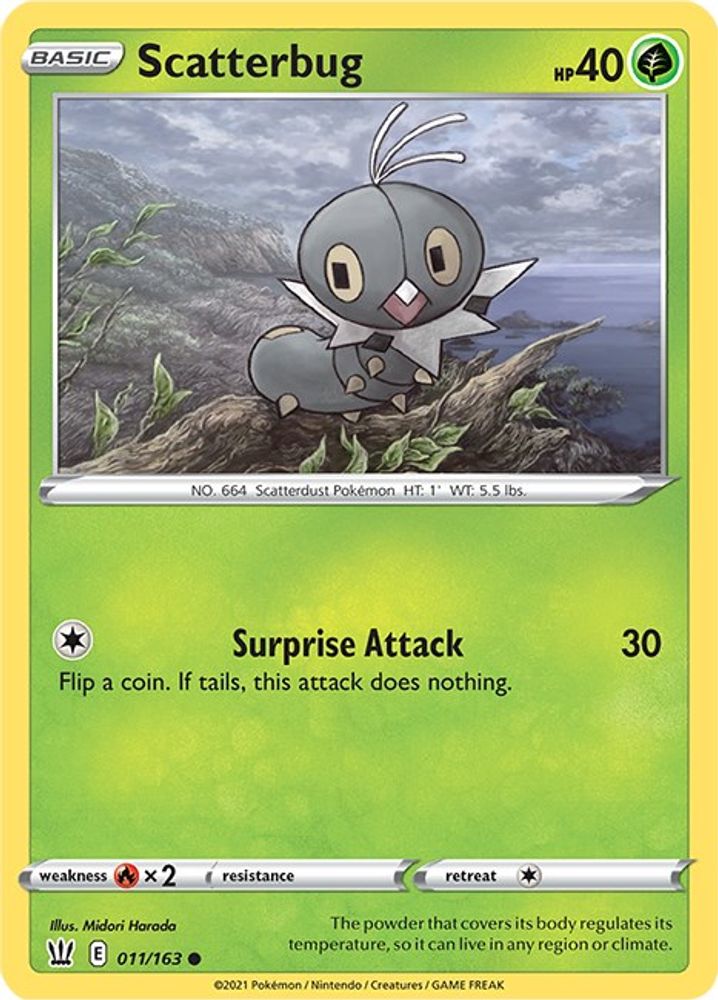 Scatterbug 011  - Reverse Holofoil SWSH05 Battle Styles - Common