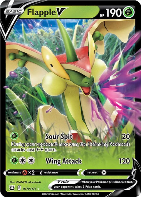 Flapple V 018  - Holofoil SWSH05 Battle Styles - Ultra Rare