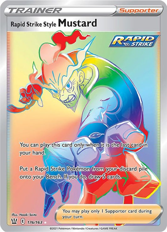 Rapid Strike Style Mustard (Secret) 176/163  - Holofoil SWSH05 Battle Styles - Secret Rare