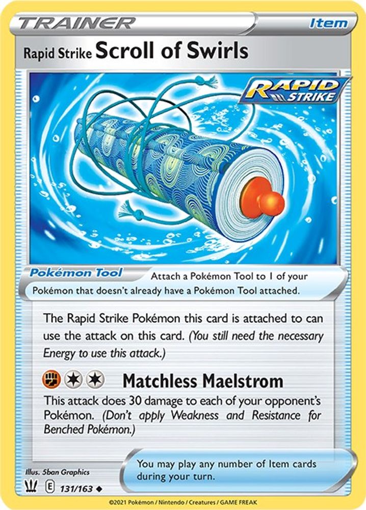 Rapid Strike Scroll of Swirls 131  - Reverse Holofoil SWSH05 Battle Styles - Uncommon