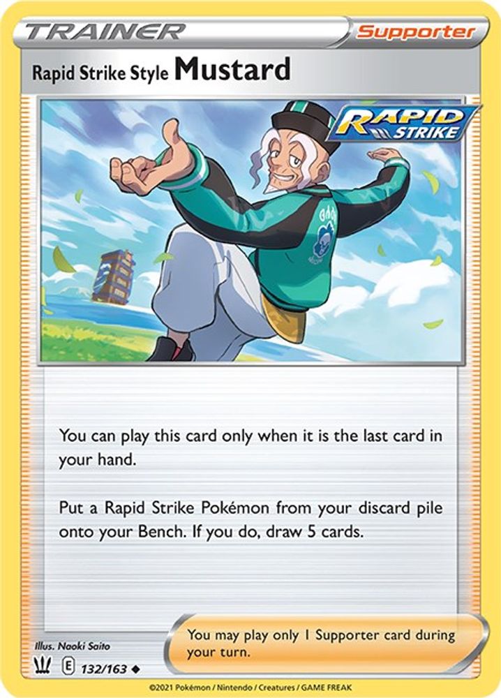 Rapid Strike Style Mustard 132  SWSH05 Battle Styles - Uncommon