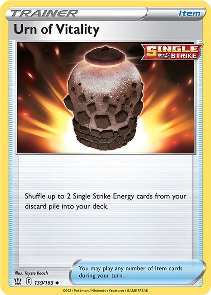 Urn of Vitality 139  SWSH05 Battle Styles - Uncommon