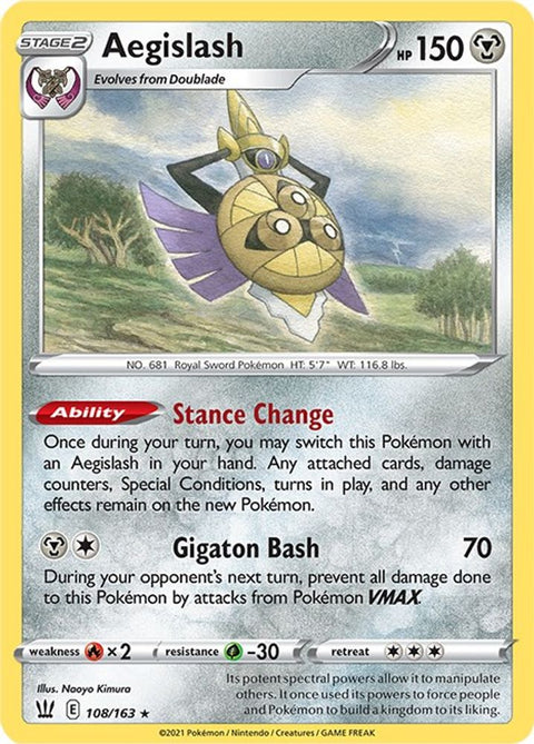 Aegislash (108) (108) 108  - Reverse Holofoil SWSH05 Battle Styles - Rare