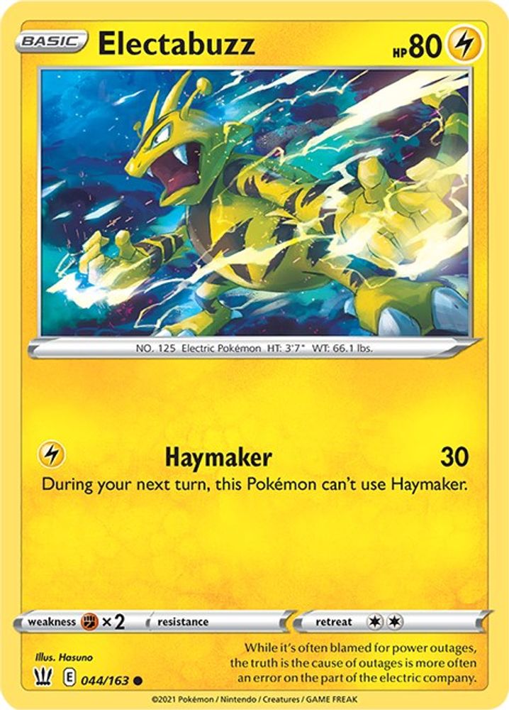 Electabuzz 044  - Reverse Holofoil SWSH05 Battle Styles - Common