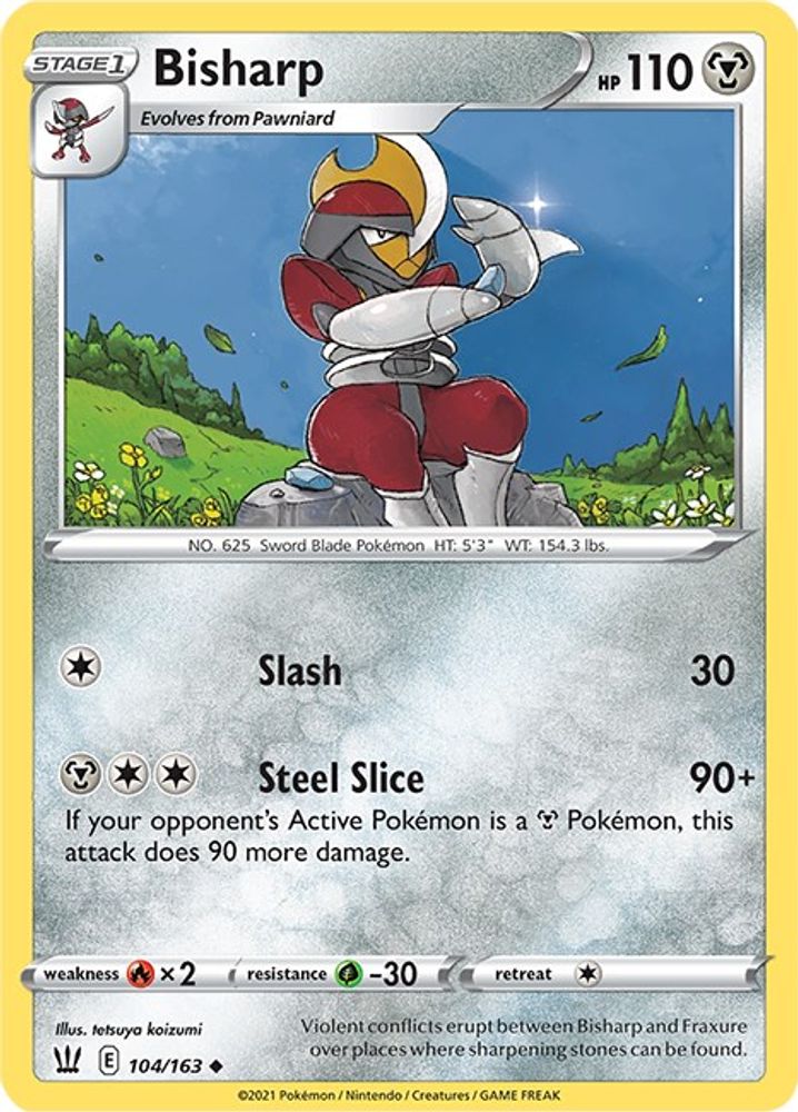 Bisharp 104  - Reverse Holofoil SWSH05 Battle Styles - Uncommon