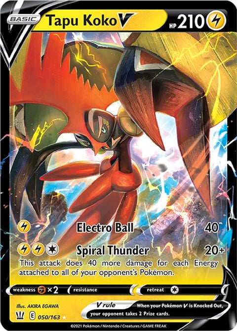 Tapu Koko V 050  - Holofoil SWSH05 Battle Styles - Ultra Rare