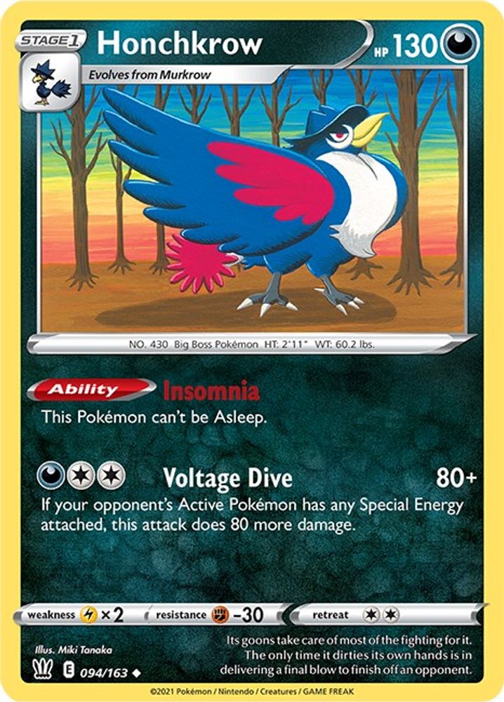 Honchkrow 094  SWSH05 Battle Styles - Uncommon