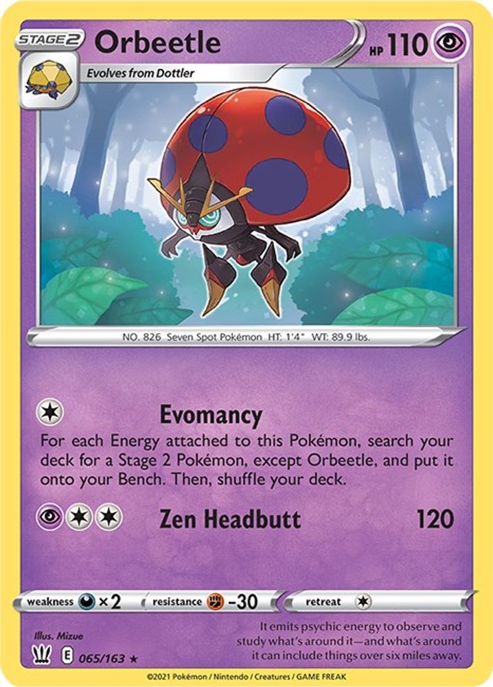 Orbeetle 065  - Holofoil SWSH05 Battle Styles - Holo Rare