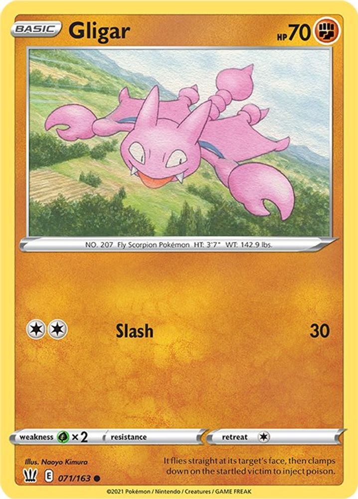 Gligar 071  - Reverse Holofoil SWSH05 Battle Styles - Common