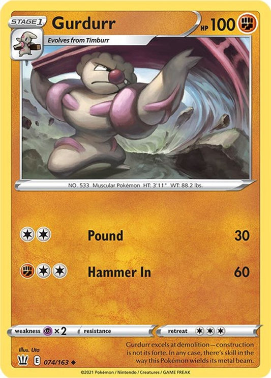 Gurdurr 074  SWSH05 Battle Styles - Uncommon