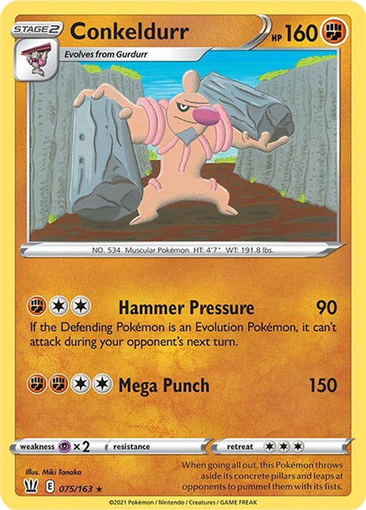Conkeldurr 075  - Reverse Holofoil SWSH05 Battle Styles - Rare