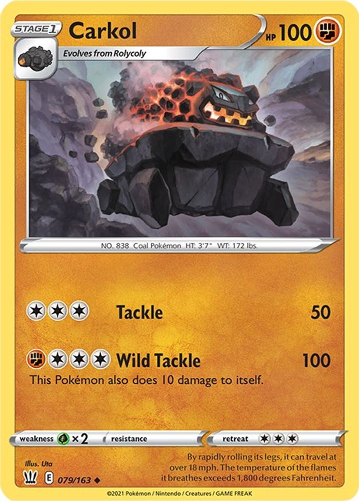 Carkol 079  - Reverse Holofoil SWSH05 Battle Styles - Uncommon