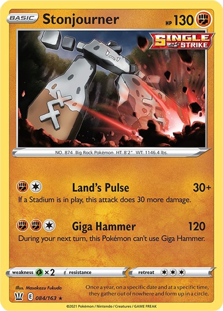 Stonjourner 084/163  SWSH05 Battle Styles - Rare