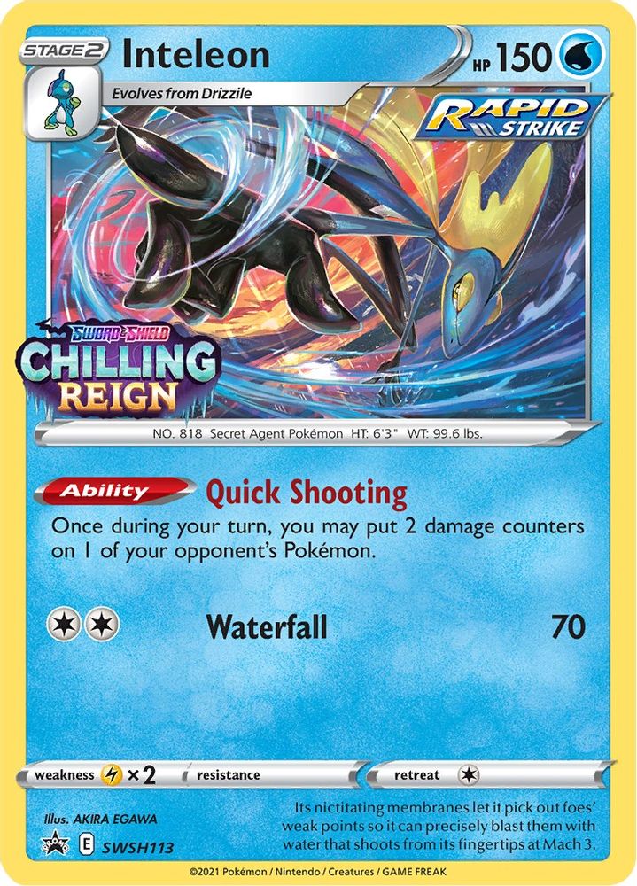 Inteleon (Prerelease) SWSH113  - Holofoil SWSH Sword & Shield Promo Cards - Promo