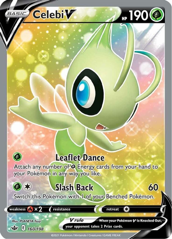 Celebi V (Full Art) 160  - Holofoil SWSH06 Chilling Reign - Ultra Rare