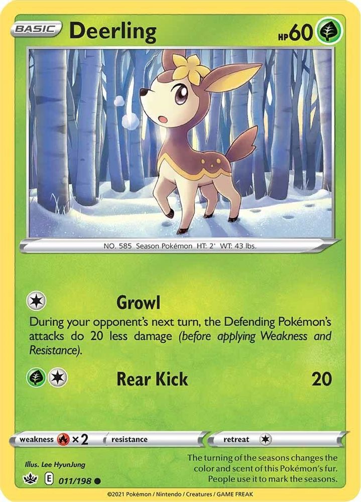 Deerling 011  - Reverse Holofoil SWSH06 Chilling Reign - Common