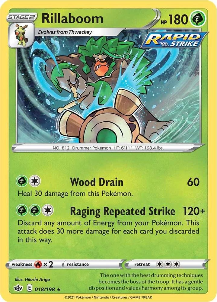 Rillaboom 018  - Holofoil SWSH06 Chilling Reign - Holo Rare
