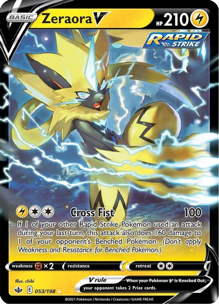 Zeraora V 053  - Holofoil SWSH06 Chilling Reign - Ultra Rare