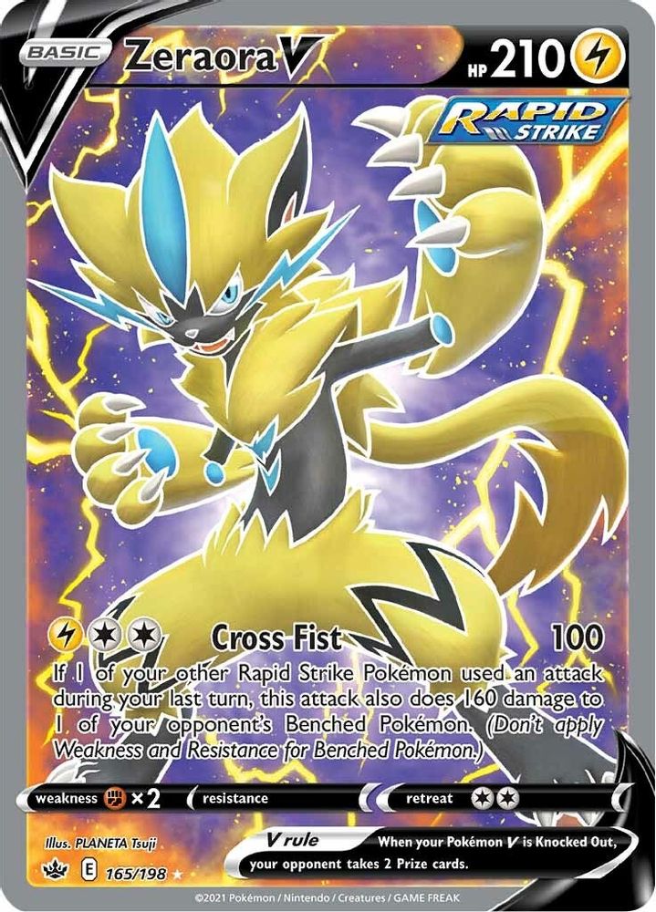 Zeraora V (Full Art) 165  - Holofoil SWSH06 Chilling Reign - Ultra Rare