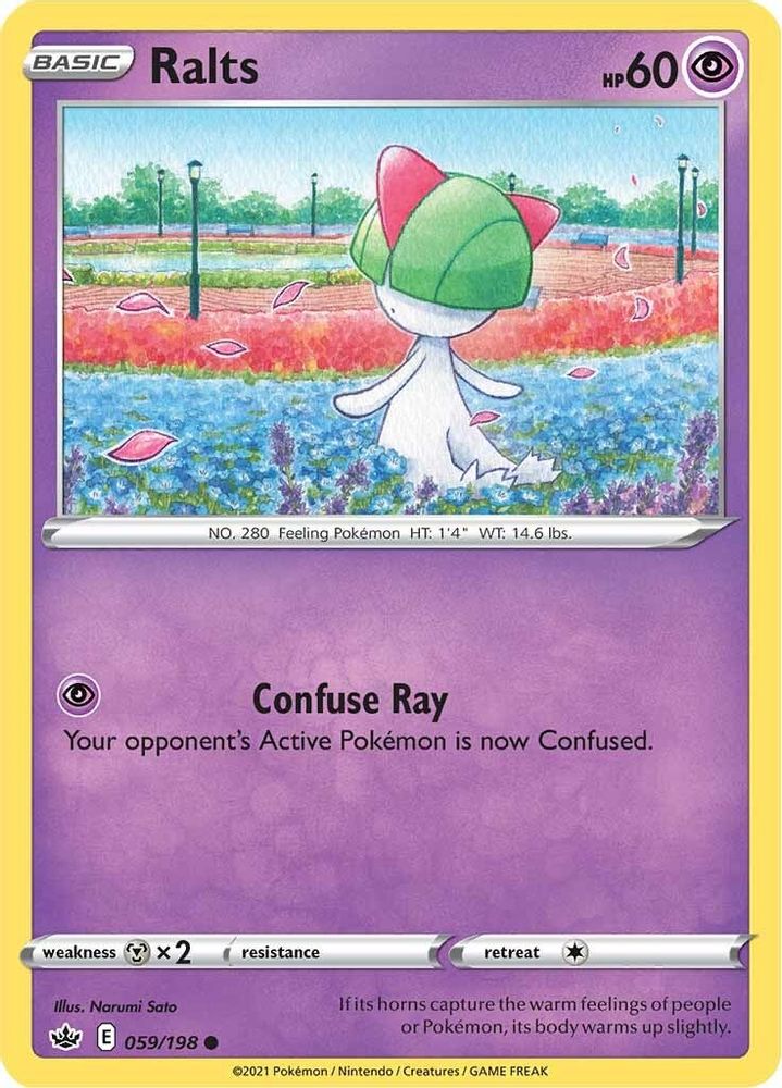 Ralts 059  - Reverse Holofoil SWSH06 Chilling Reign - Common