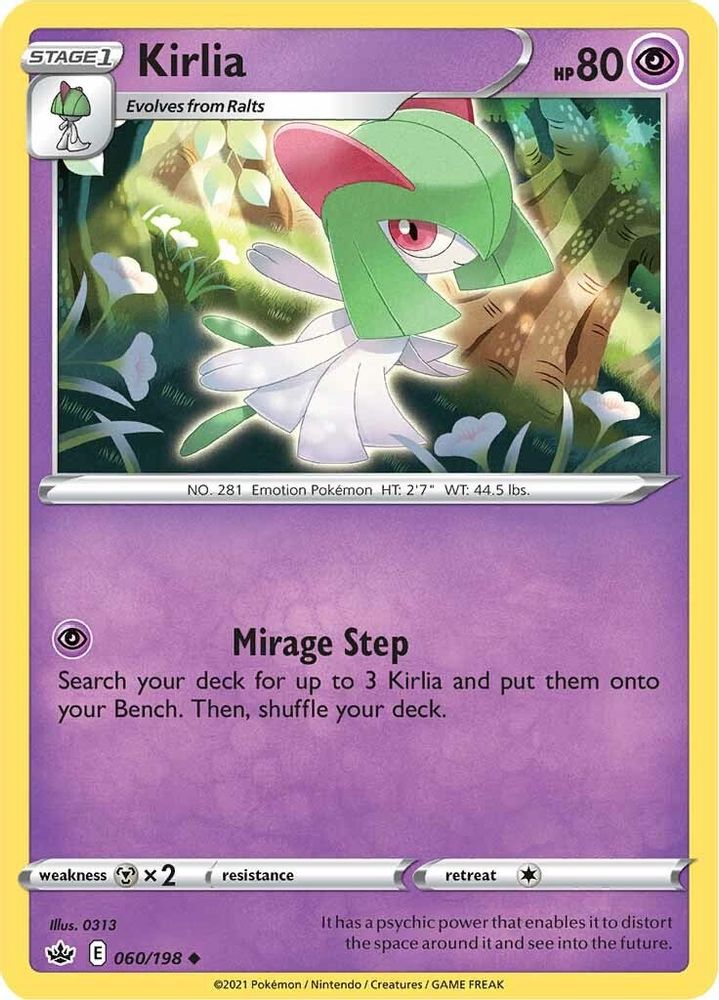 Kirlia 060  - Reverse Holofoil SWSH06 Chilling Reign - Uncommon