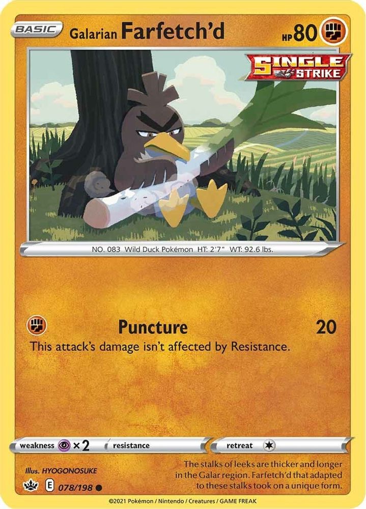 Galarian Farfetch'd 078  SWSH06 Chilling Reign - Common