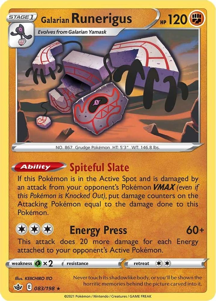 Galarian Runerigus 083  - Holofoil SWSH06 Chilling Reign - Holo Rare