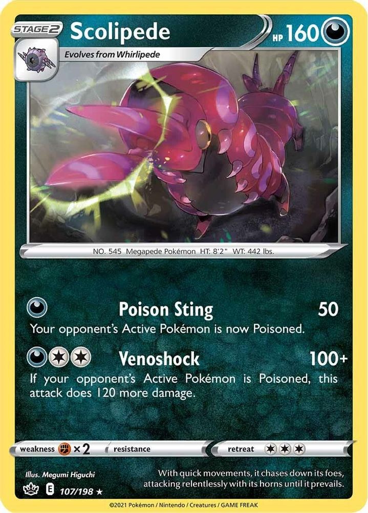 Scolipede 107  SWSH06 Chilling Reign - Rare