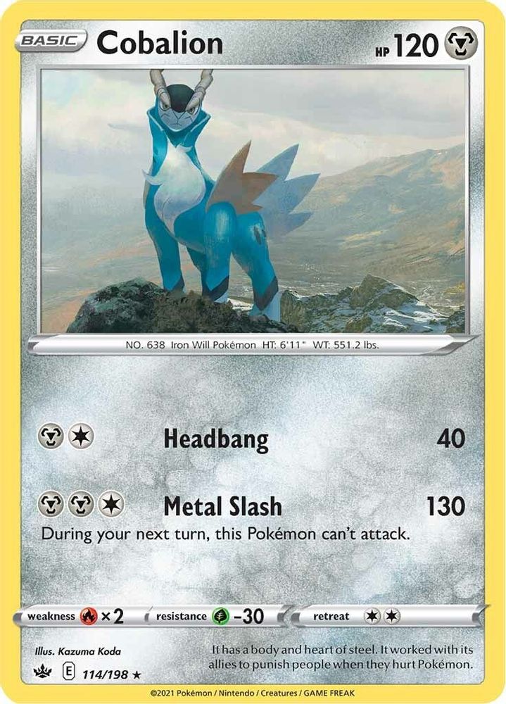 Cobalion 114  - Reverse Holofoil SWSH06 Chilling Reign - Holo Rare