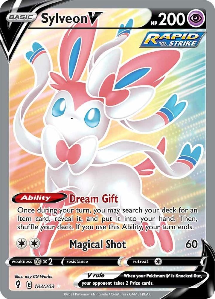 Sylveon V (Full Art) 183  - Holofoil SWSH07 Evolving Skies - Ultra Rare