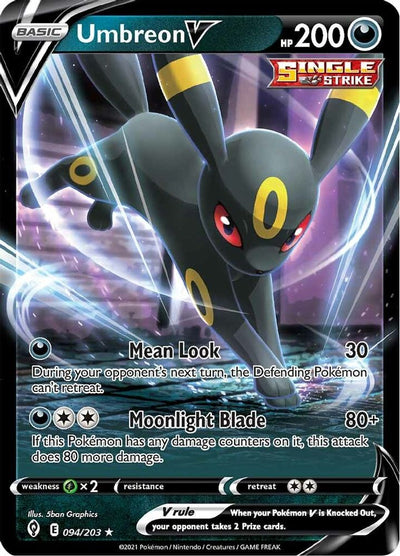 Umbreon V 094 - Holofoil SWSH07 Evolving Skies - Ultra Rare