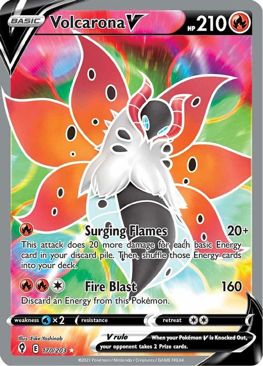 Volcarona V (Full Art) 170  - Holofoil SWSH07 Evolving Skies - Ultra Rare